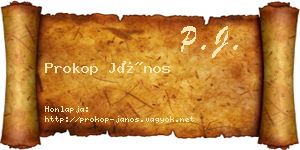 Prokop János névjegykártya